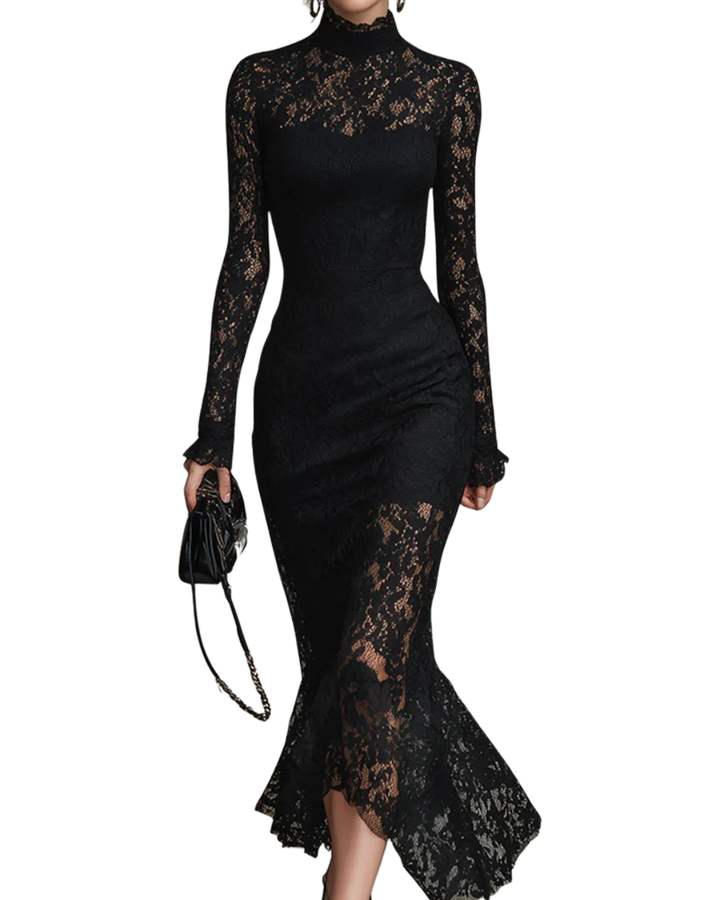 MARGARET | BLACK LACE MAXI DRESS