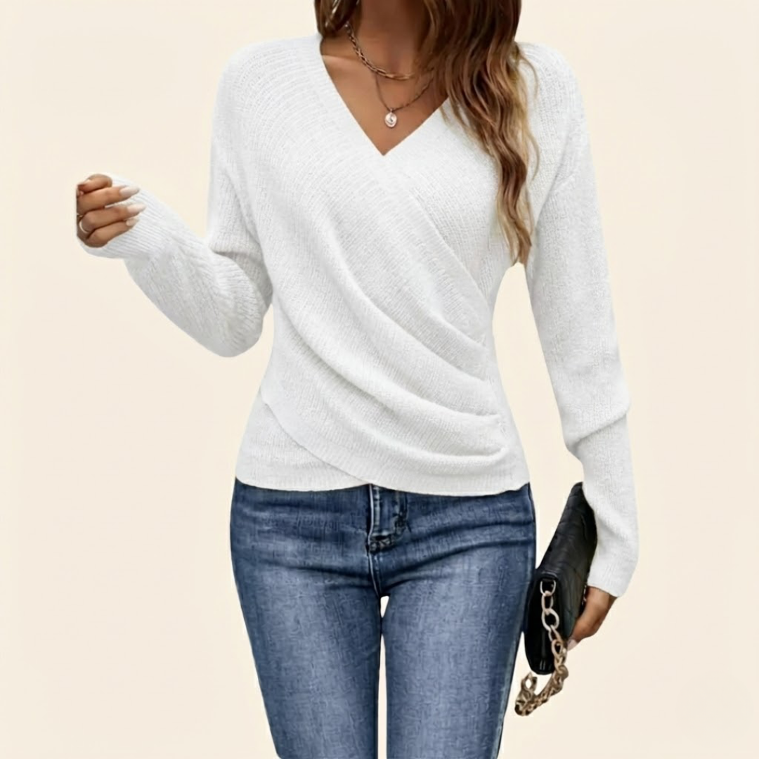DAPHNE | WRAP-FRONT V-NECK JUMPER