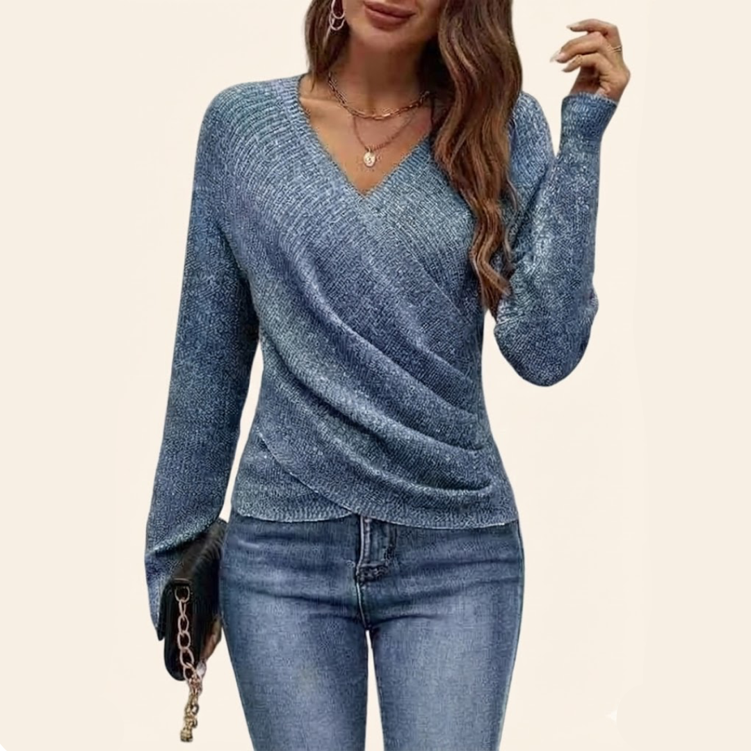 DAPHNE | WRAP-FRONT V-NECK JUMPER