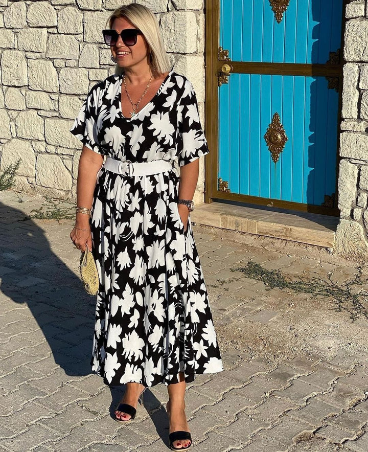 SHARON | ELEGANT DRESS WITH TUMMY COVERAGE