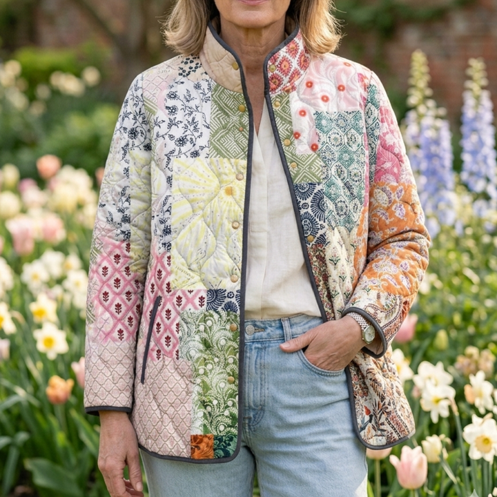 Suri | Casual Floral Print Quilted Jacket