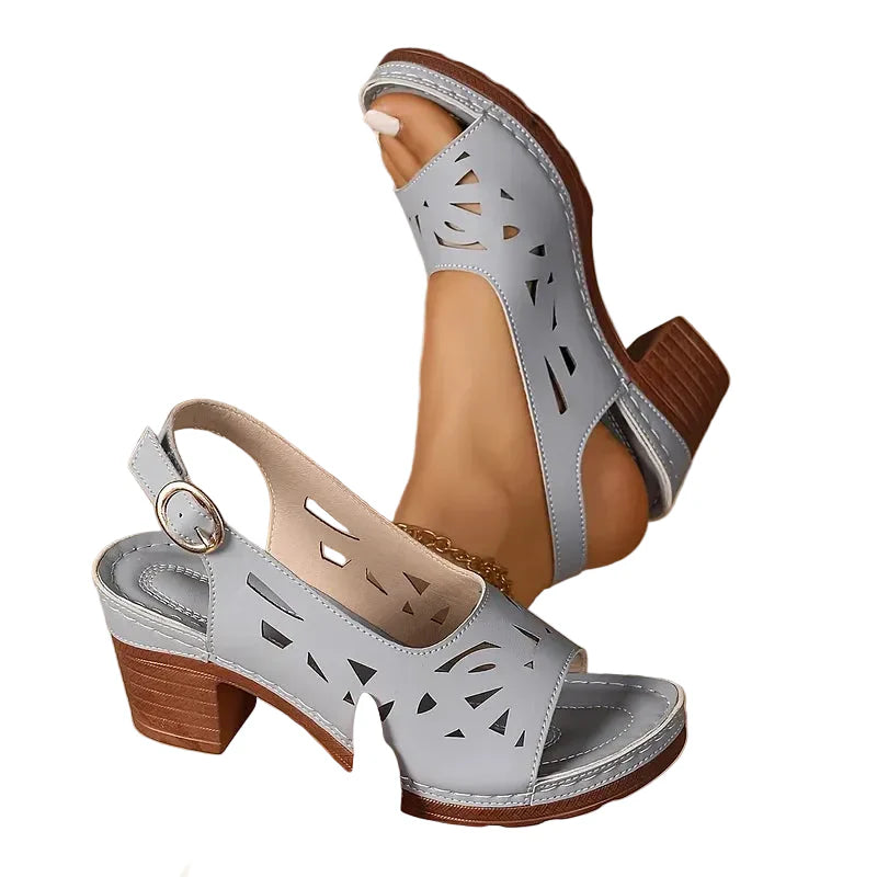 Cristy - Ankle Strap Sandals With Block Heel
