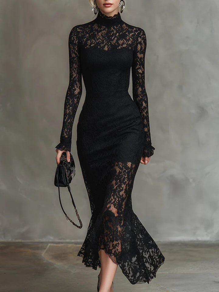 MARGARET | BLACK LACE MAXI DRESS