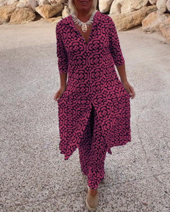 Lara | Button-Front Printed Set