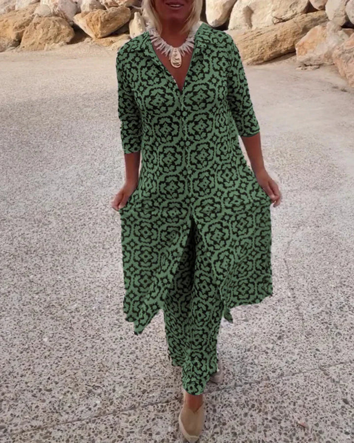 Lara | Button-Front Printed Set
