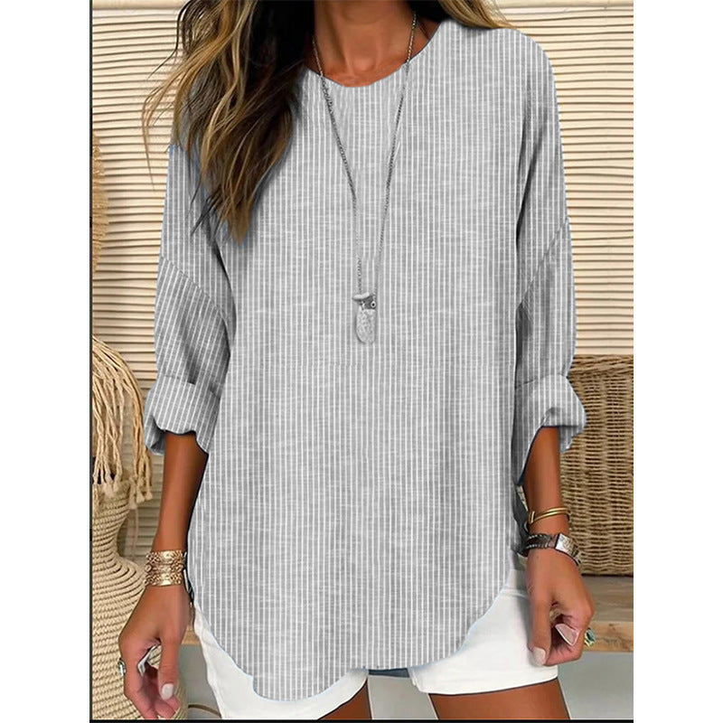 REBECCA | STRIPED RELAXED FIT BLOUSE