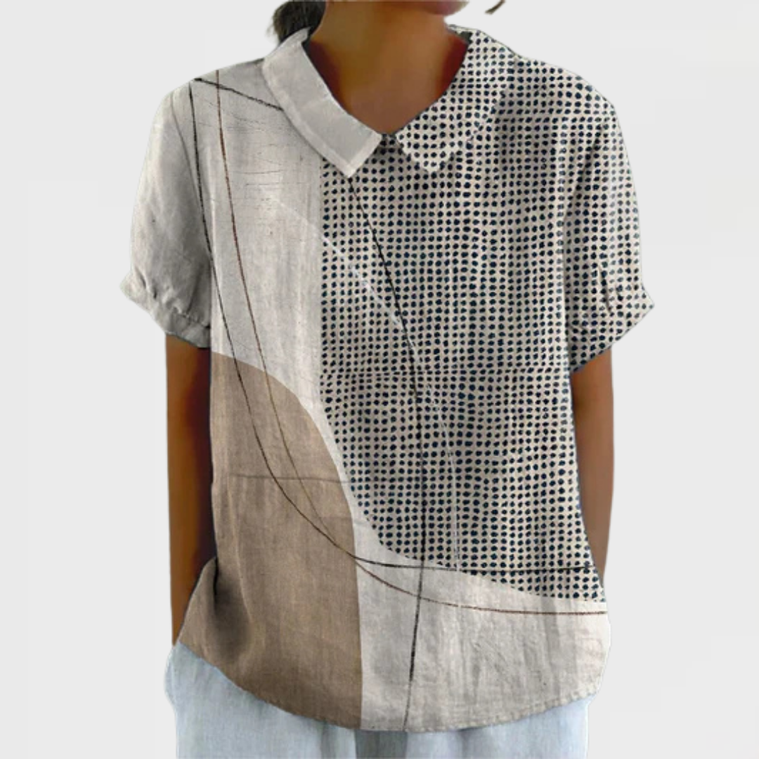 Lana | Blouse with Abstract Dots and Lines