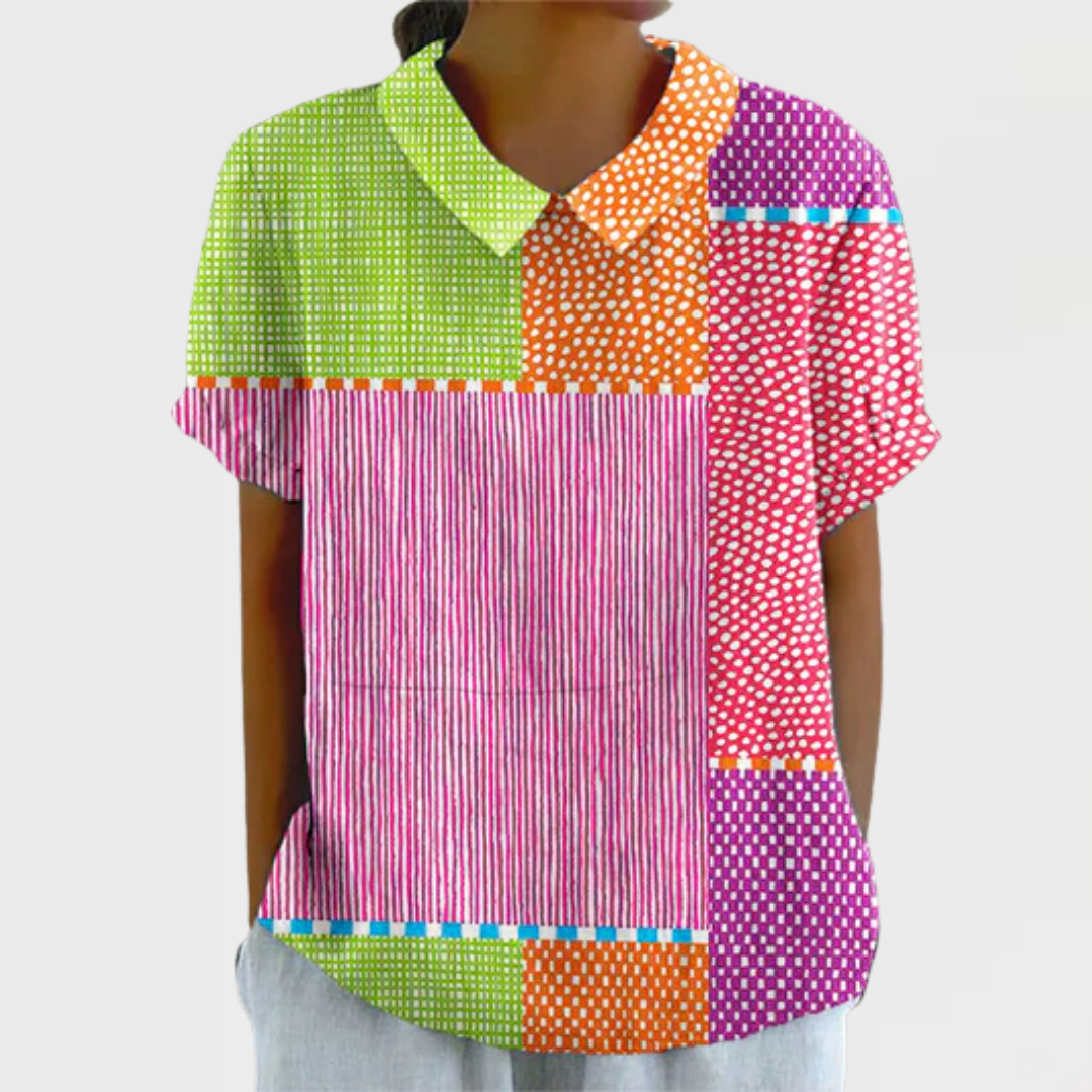 Zoe | Colorful Patchwork Blouse