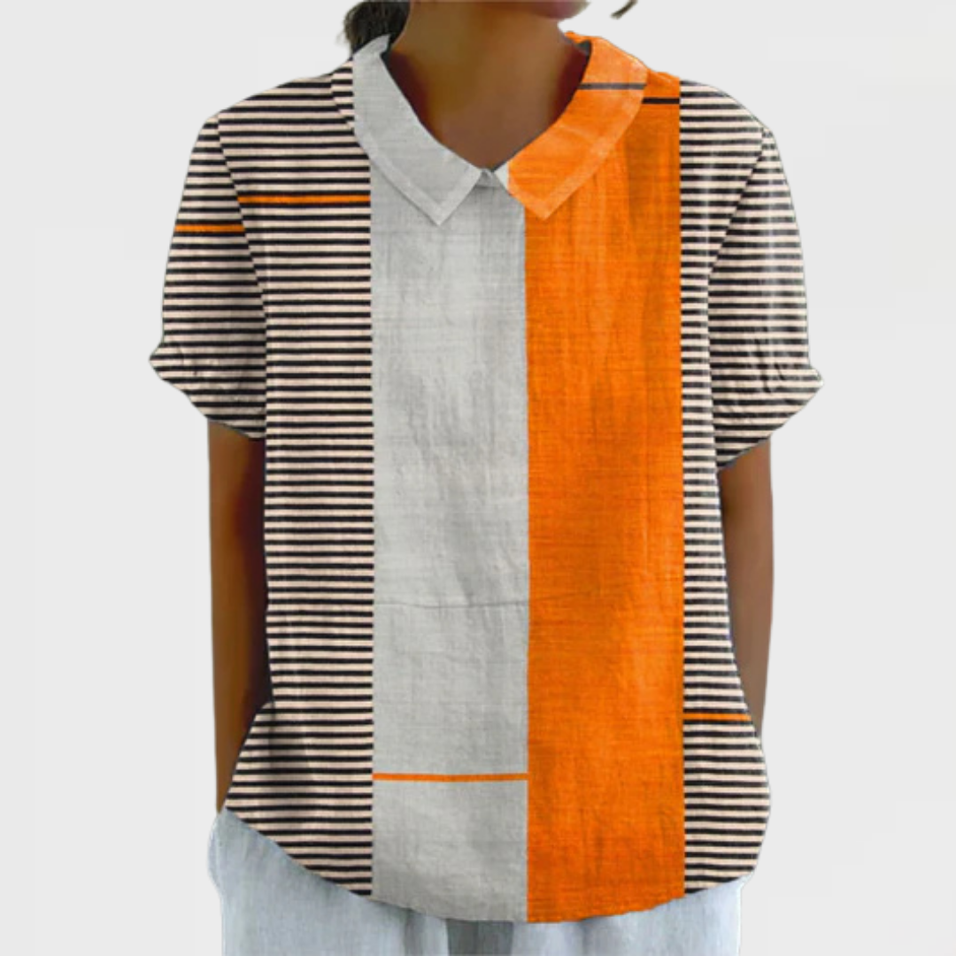 Lena | Color Block Striped Blouse