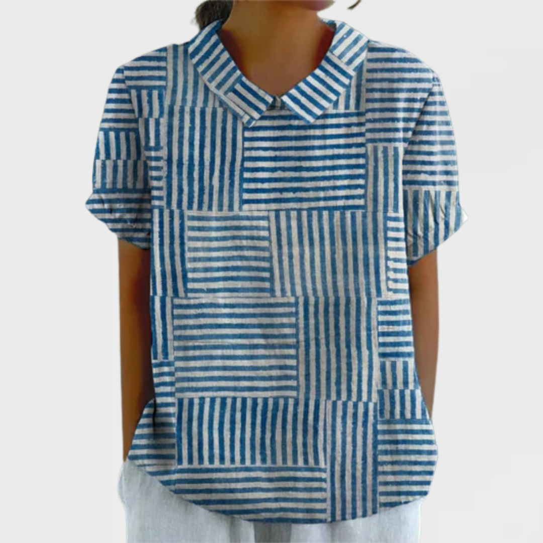 Amelia | Striped Patchwork Blouse