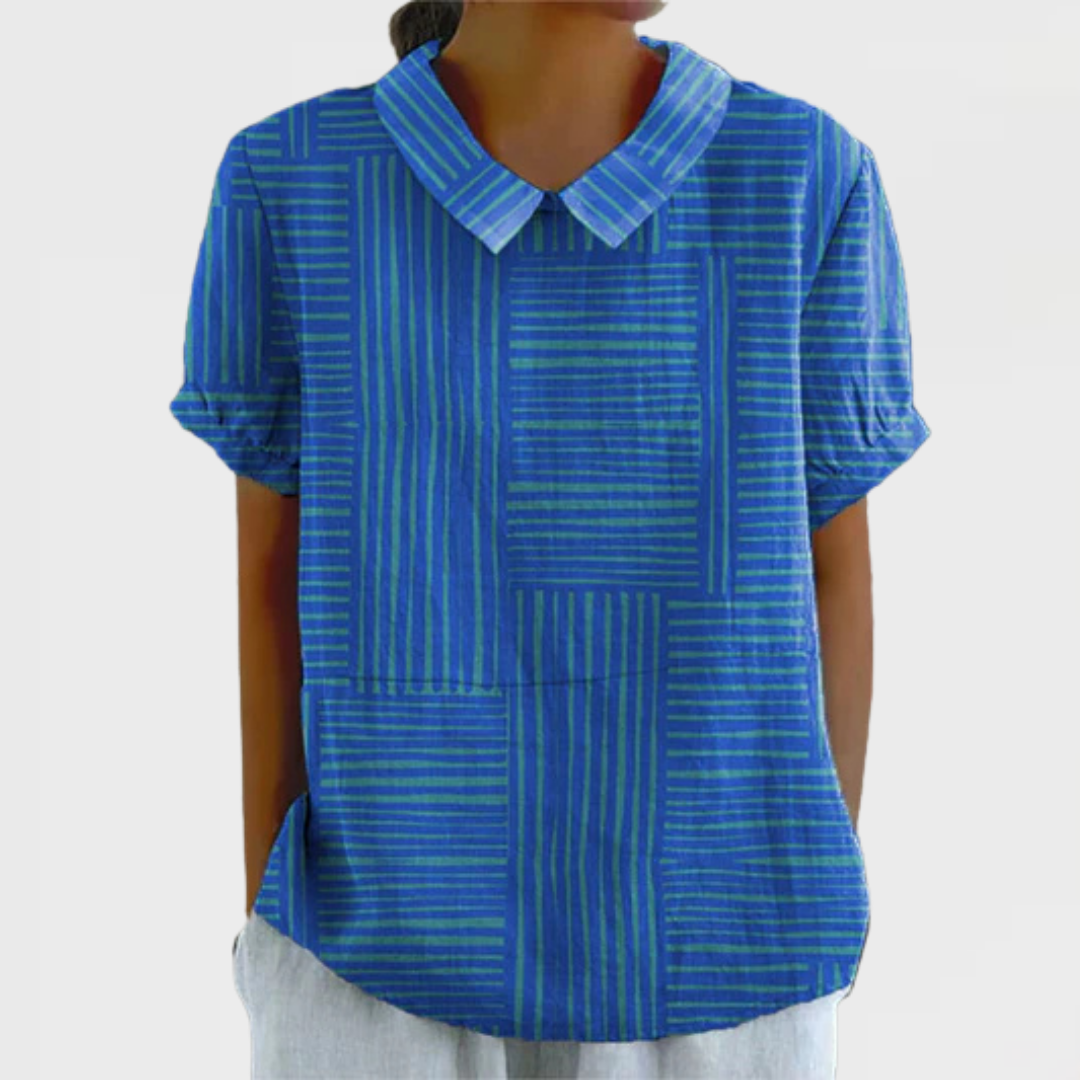 Maya | Striped Geometric Blouse