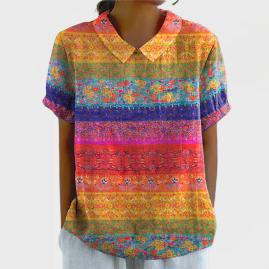 Ivy | Floral Striped Blouse