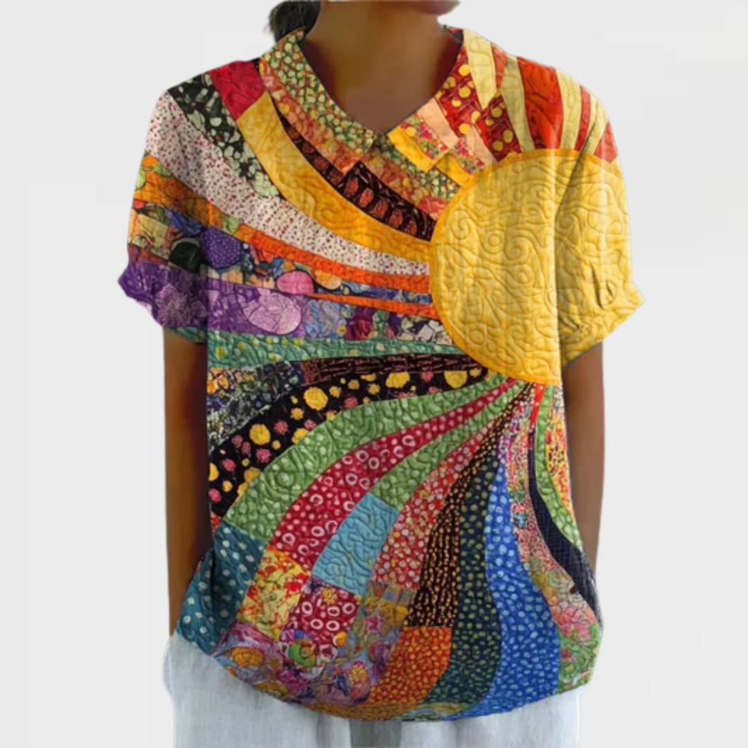 Lila | Sunburst Patchwork Blouse
