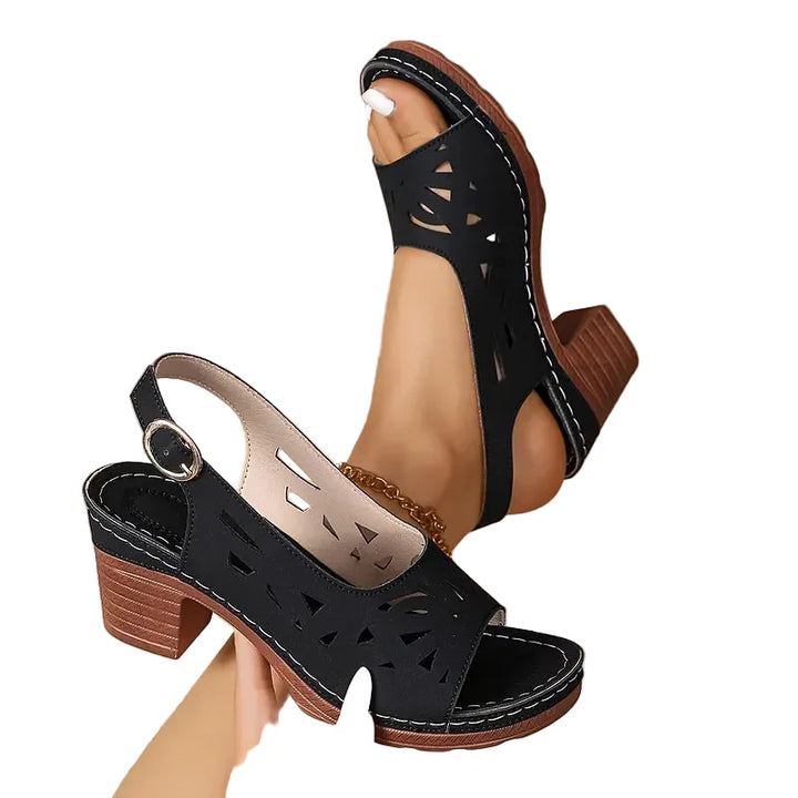 Cristy - Ankle Strap Sandals With Block Heel