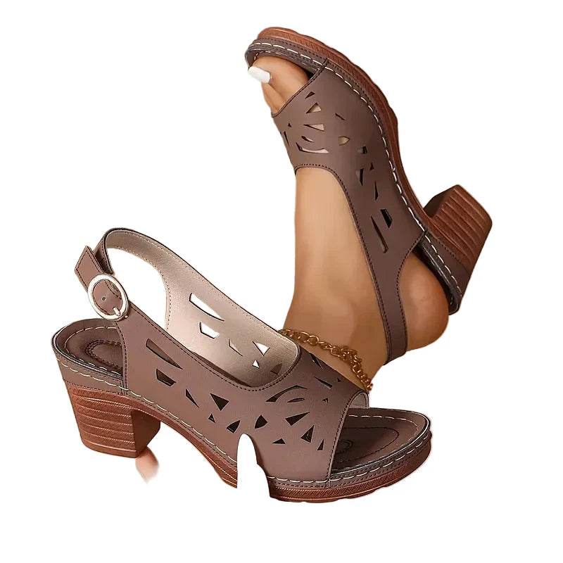 Cristy - Ankle Strap Sandals With Block Heel